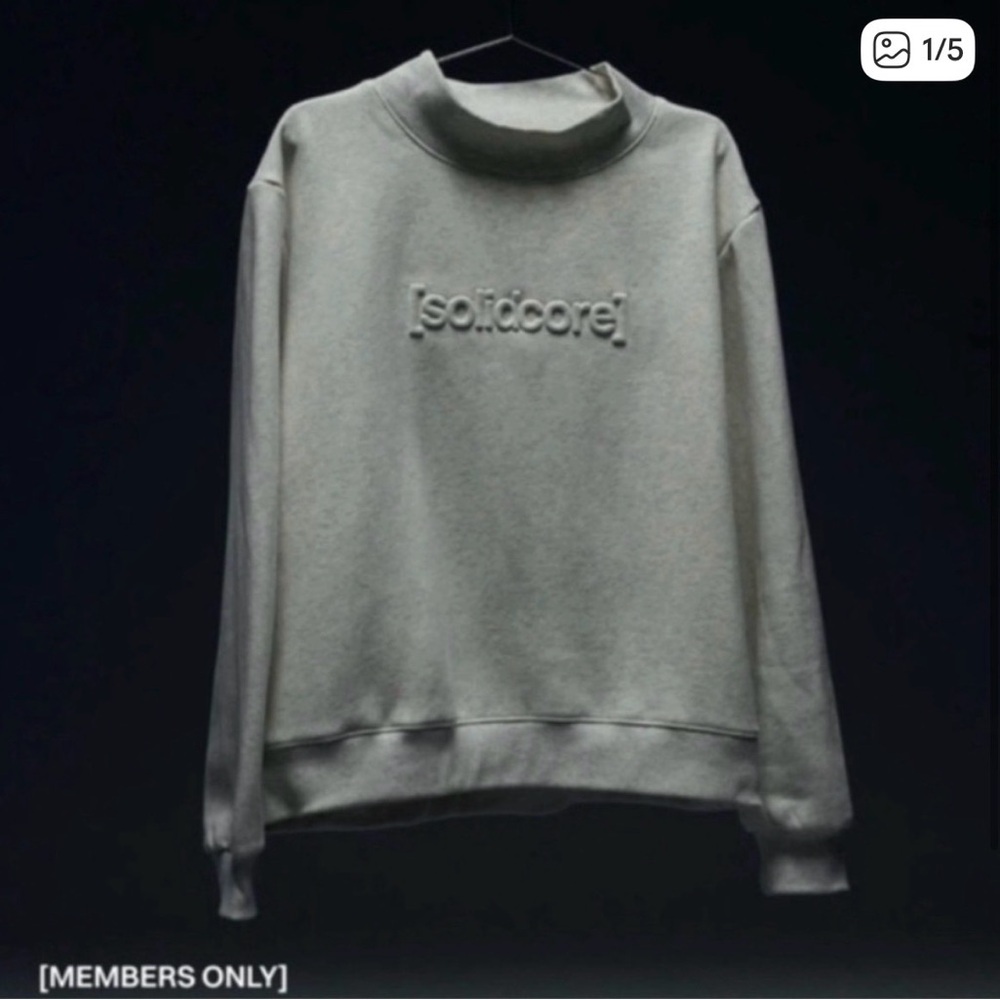 Solidcore Solidays Embossed Mock Neck Sweatshirt - Light Gray still in package
